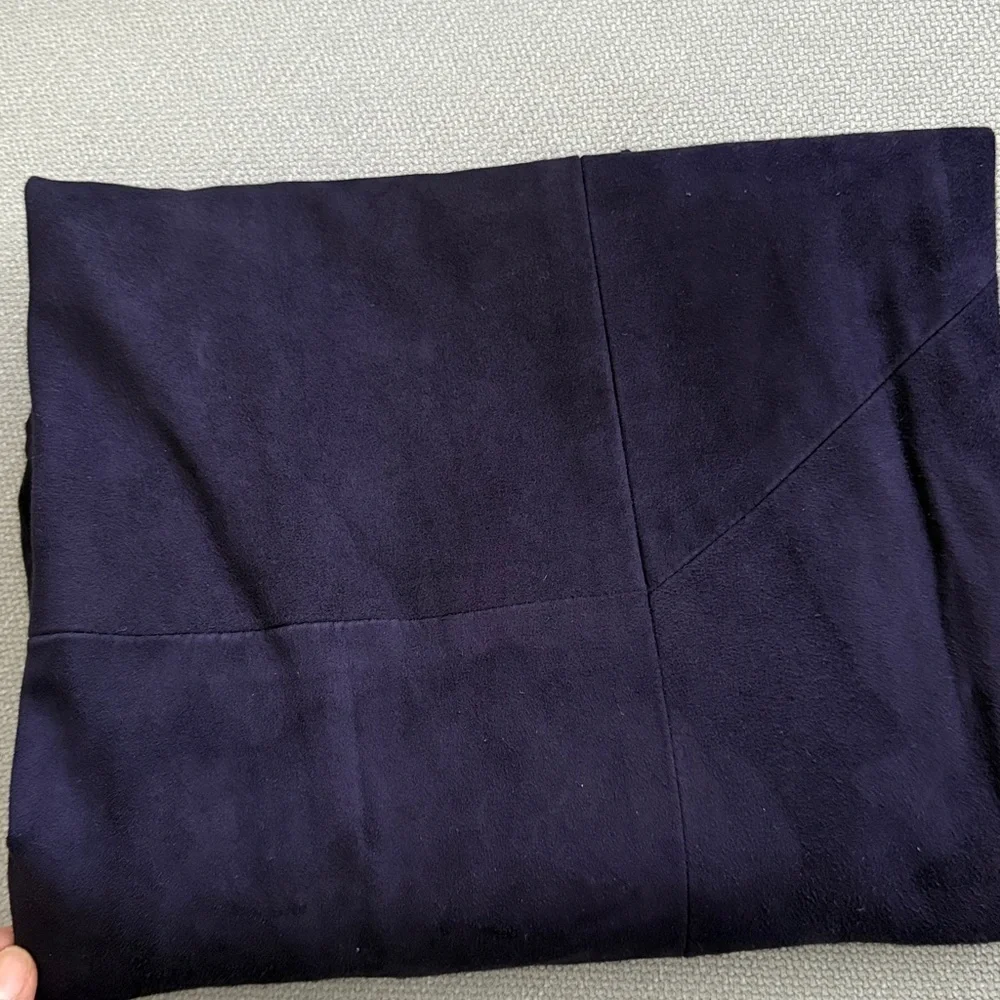 Vintage Saks Fifth Avenue Suede Leather Deep Purple Midi Skirt - Picture 11 of 12